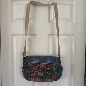 Relic Brand Floral and Striped Crossbody Bag